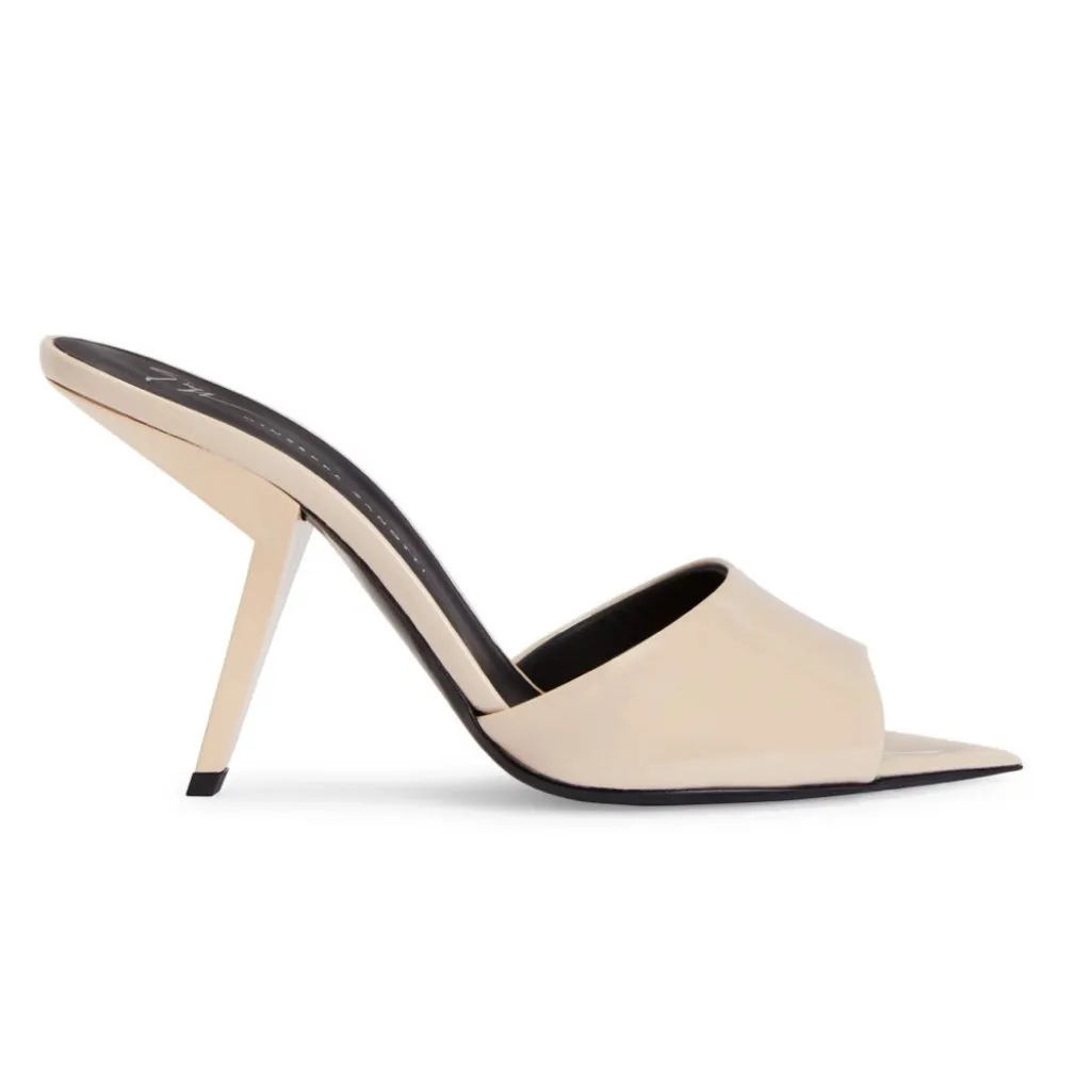 Giuseppe Zanotti Mystero Patent Leather Pointed Open Toe Slide Mule Heels 36 - Image 2