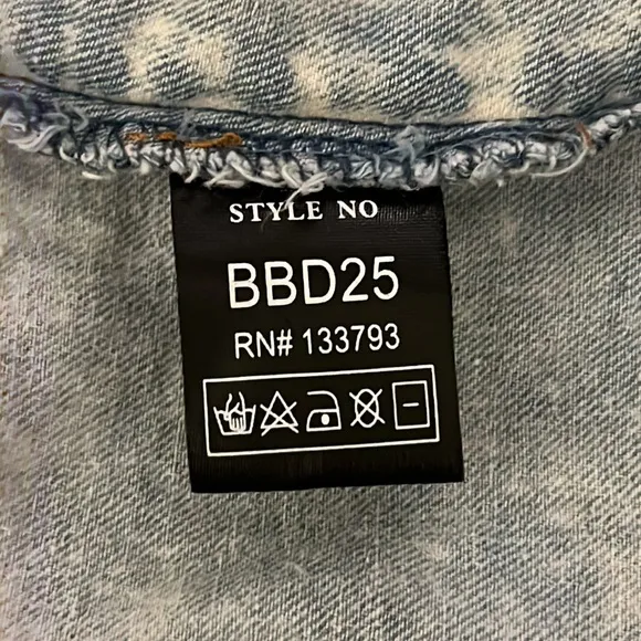 POL  Washed‎ Denim Button Front Spaghetti Strap Dress Size M - Image 8