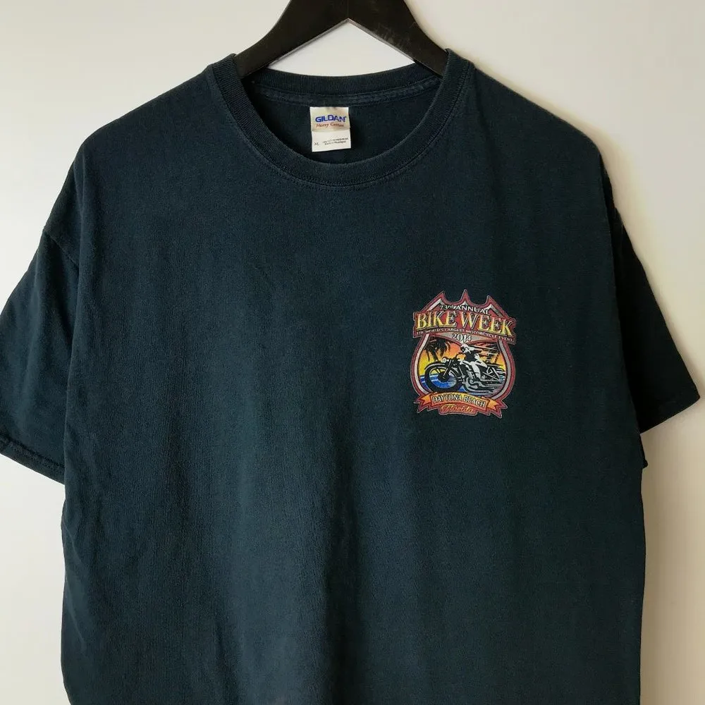 2014 73rd Annual Bike Week Dayton Beach Florida T Shirt Graphic Tee Black XL - Image 14