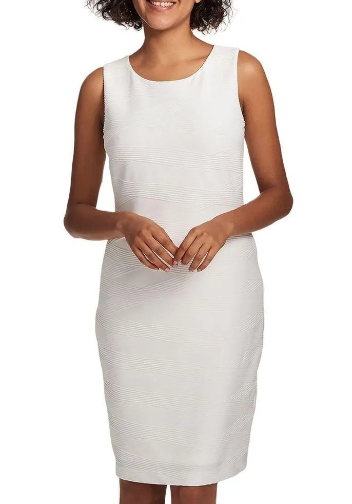 Tommy Hilfiger Dress Ivory Criss-Cross Textured Knit Sheath Size 14 New w/Tag - Image 9