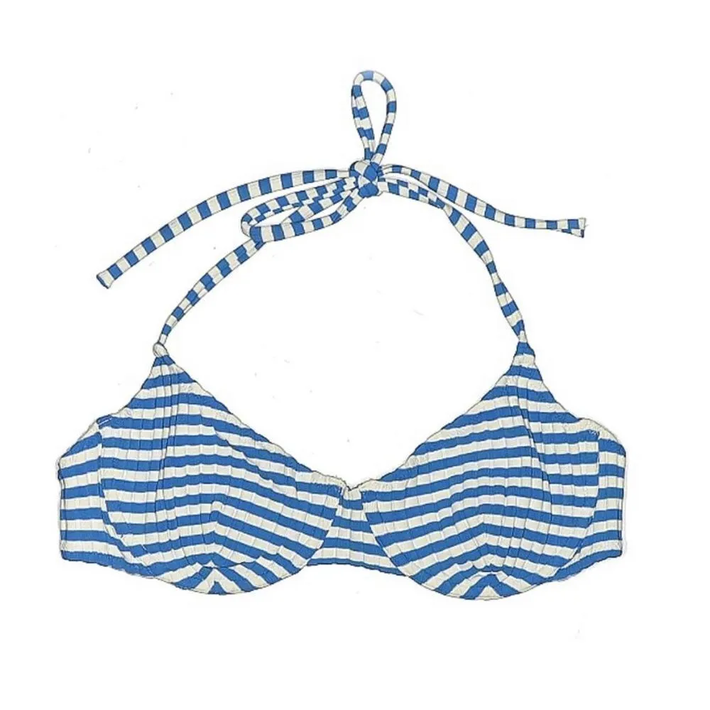 ✨SOLID AND STRIPED
THE GINGER TIE BIKINI TOP- AZURE STRIPE
RIB✨ - Image 12