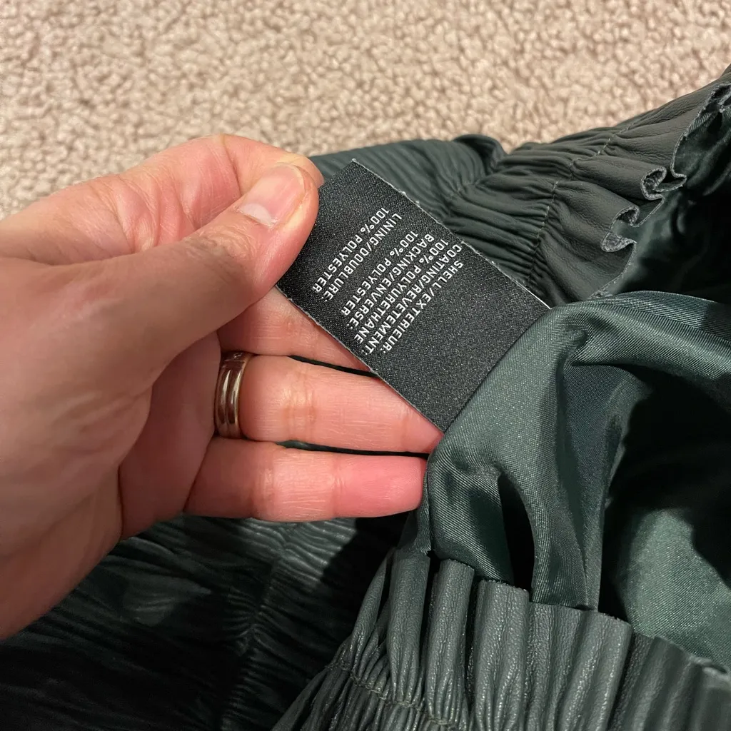 7 FOR ALL MANKIND Retro Faux Leather Ruffle Boho Skirt - Image 4