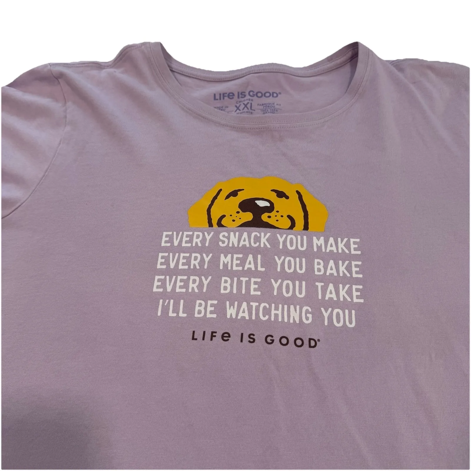 Life is Good Purple Dog Short Sleeve Crew Neck Crusher Tee Size 2X  XXL - Image 2