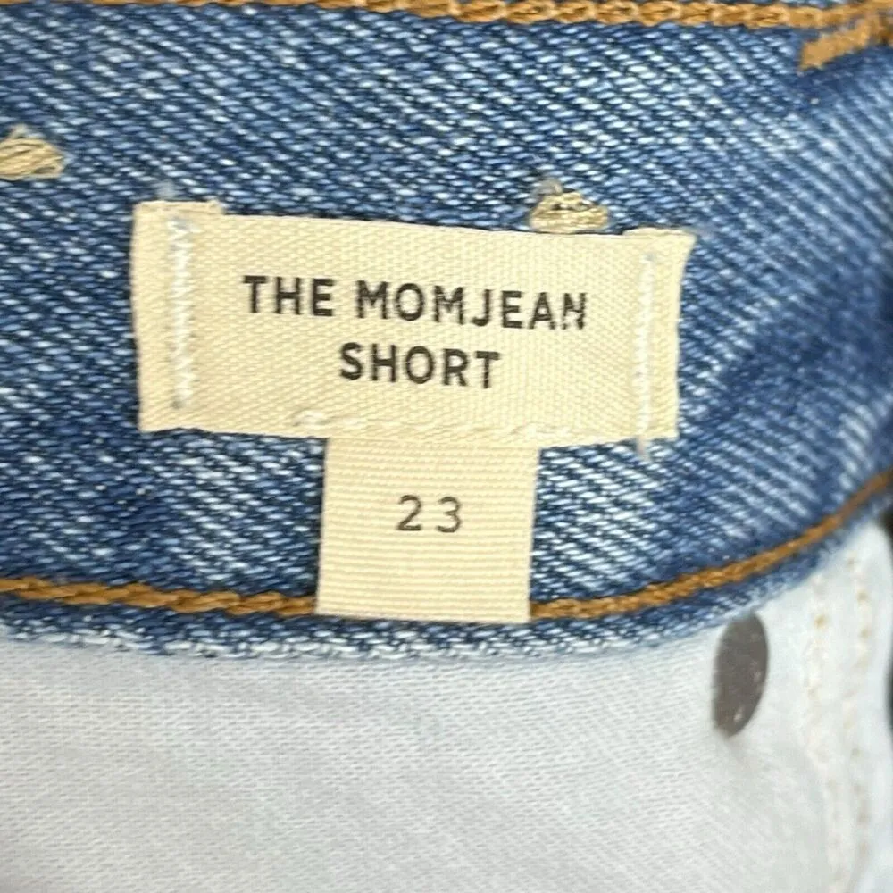 Madewell Momjean Shorts Flintwood Wash Size 23 High Rise Distressed Cotton - Image 9