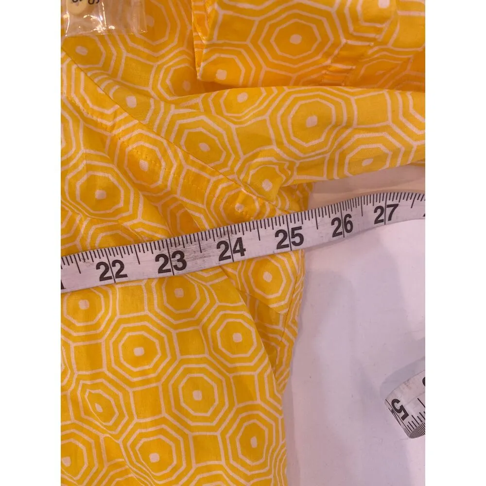 Jones New York Yellow White Geometric Button Down Lightweight Shirt NWT Sz 2X - Image 9