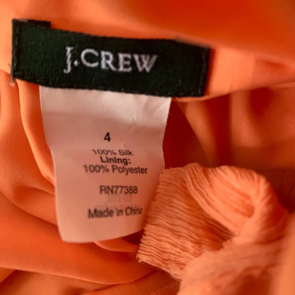 J.Crew Chiffon Dress Soft Lightweight Peach/Apricot Size 4 - Image 8