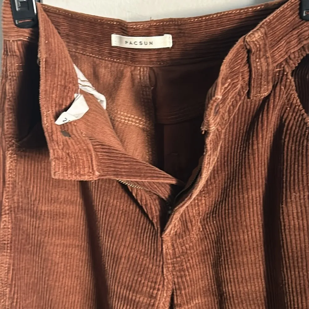 PacSun Women’s High-Rise Rustic Brown Corduroy Carpenter Pants - Image 4