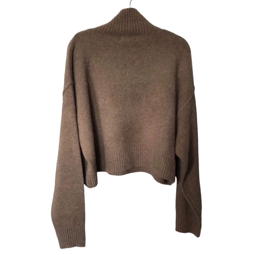 C Dissh Cleo Cropped Wool Taupe Brown Women Sweater Size XXL - Image 5