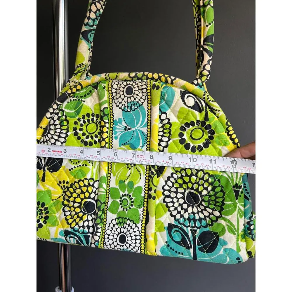 Vera Bradley Vibrant Bright Green and Blue Floral Print Handbag - Image 4