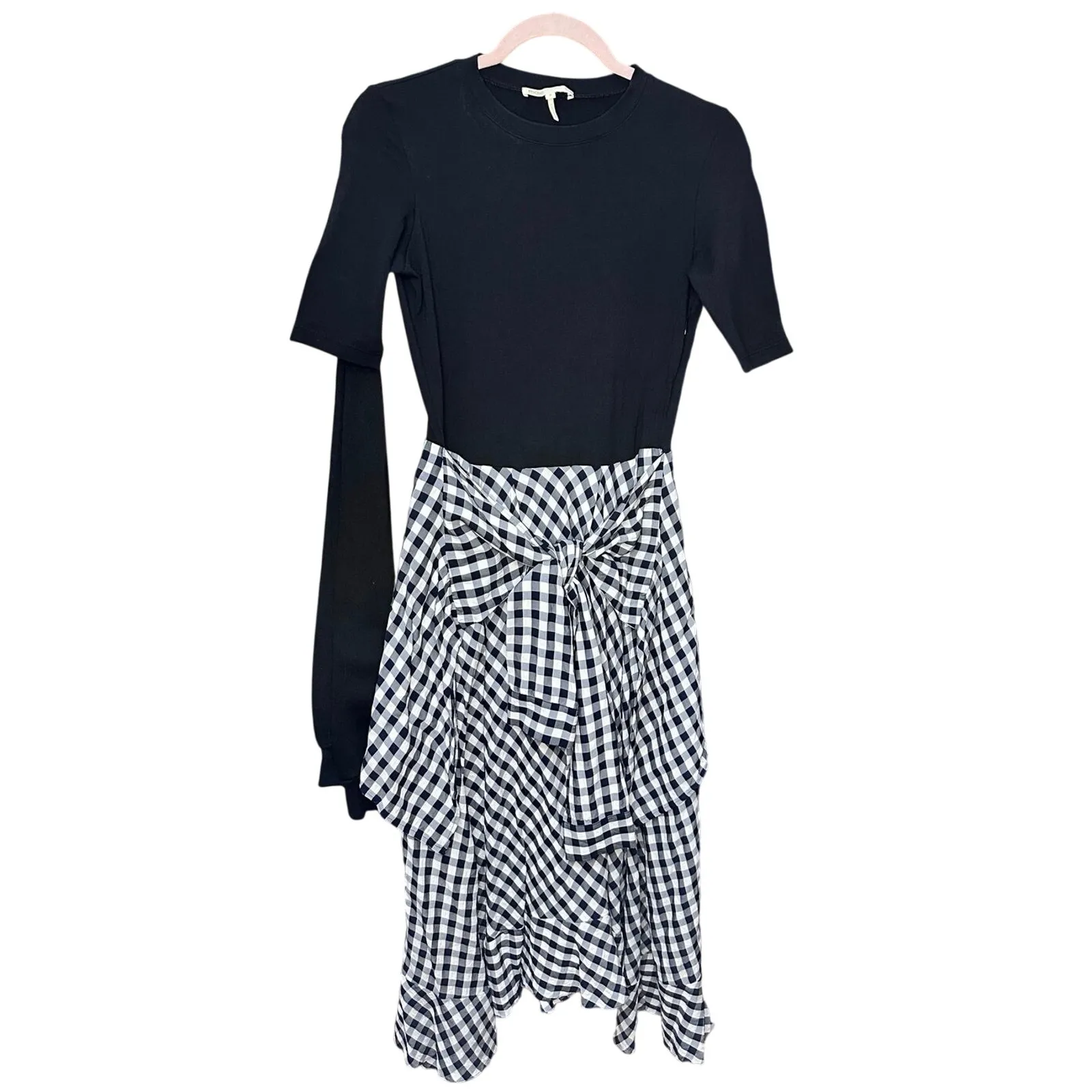 Maje Rapri Midi Dress Gingham Size 2 Parisian - Image 4