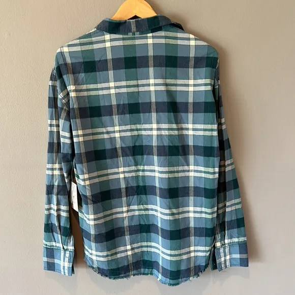 Free People | Loveland Plaid‎ Frayed Hem Shirt *NWT xs - Image 7