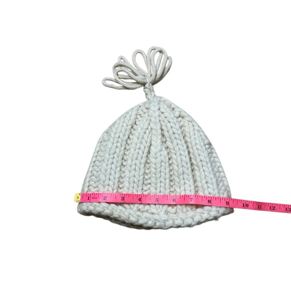 Y2K Vintage Gap Chunky Knot Wool Beanie with too tassel cream S / M - Image 3