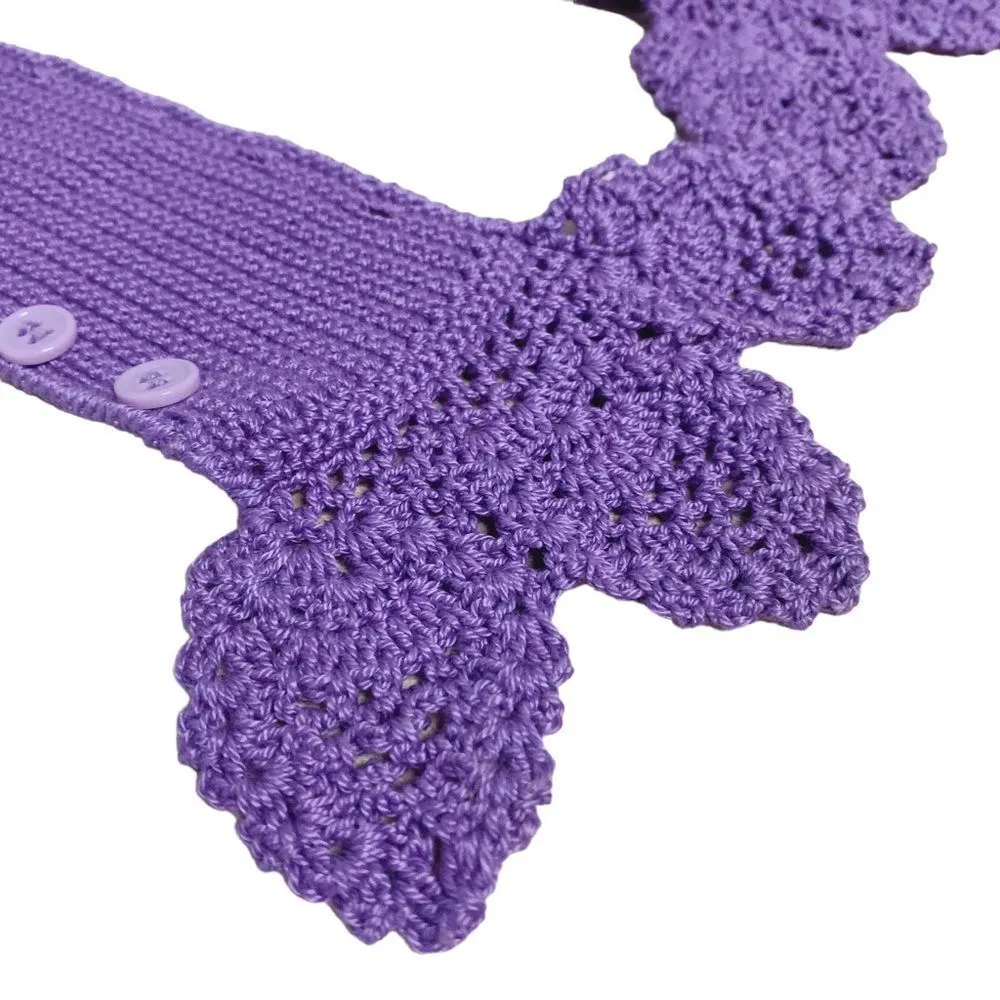 Purple Crochet handle cover for handbags - Image 4