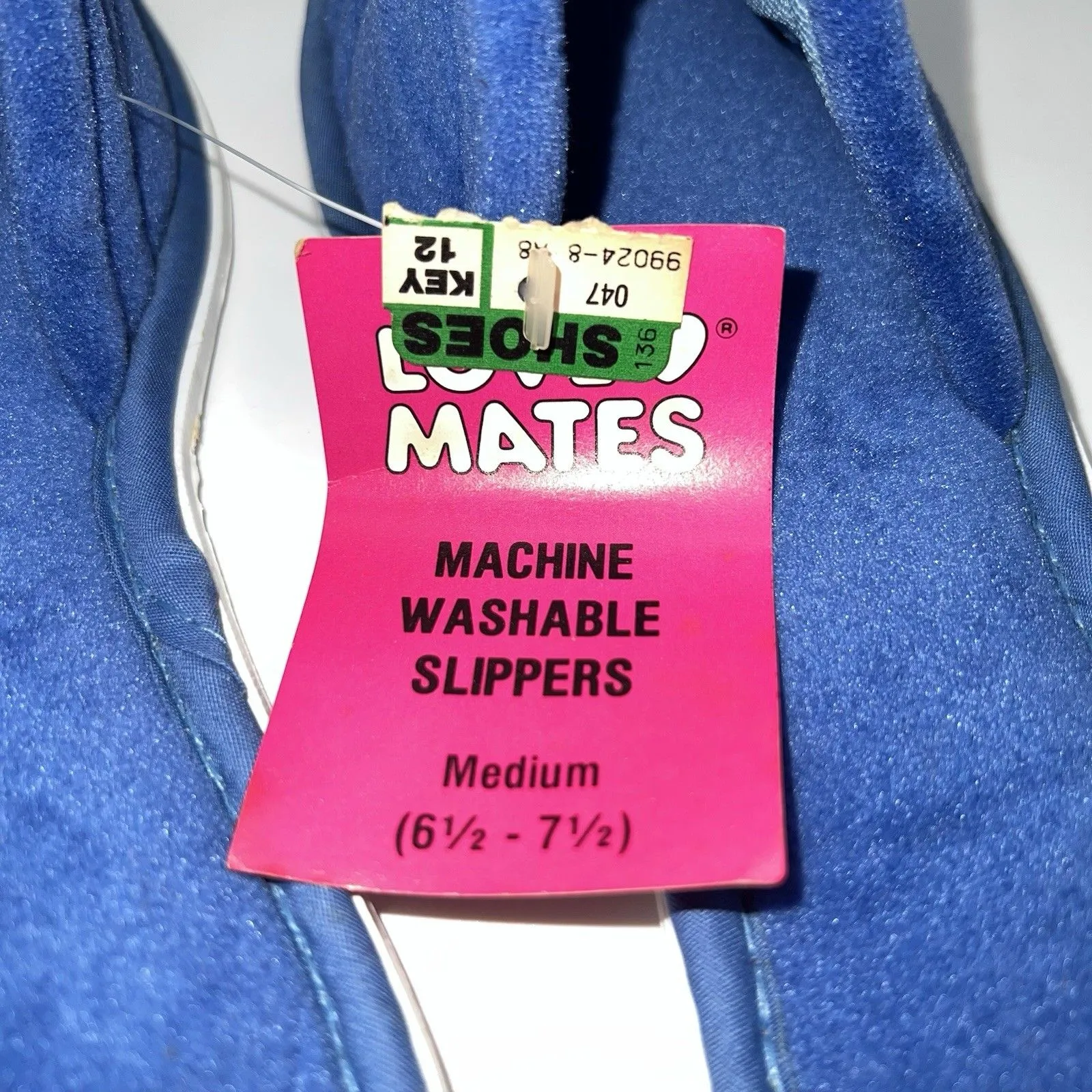 VTG Love Mates Velvety Blue Open Toe Flat 1970s Slip - Image 4