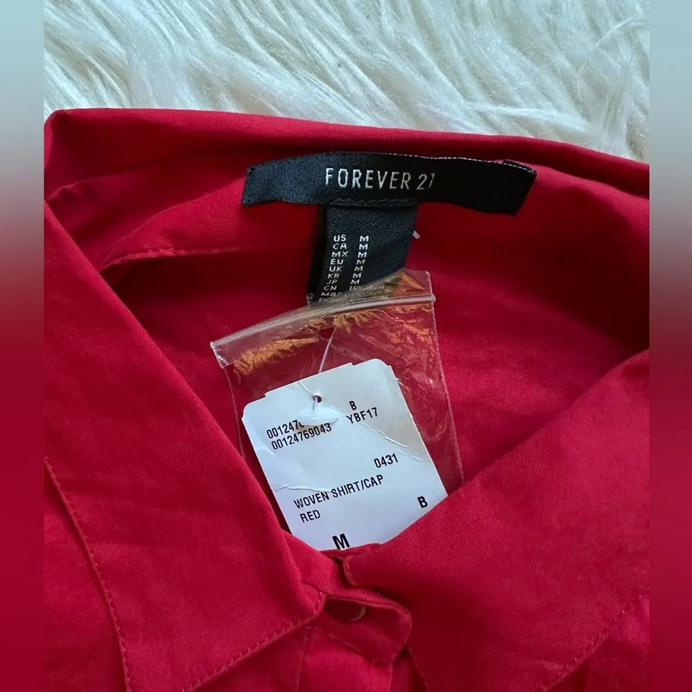 F21 peplum woven button down shirt - Image 4