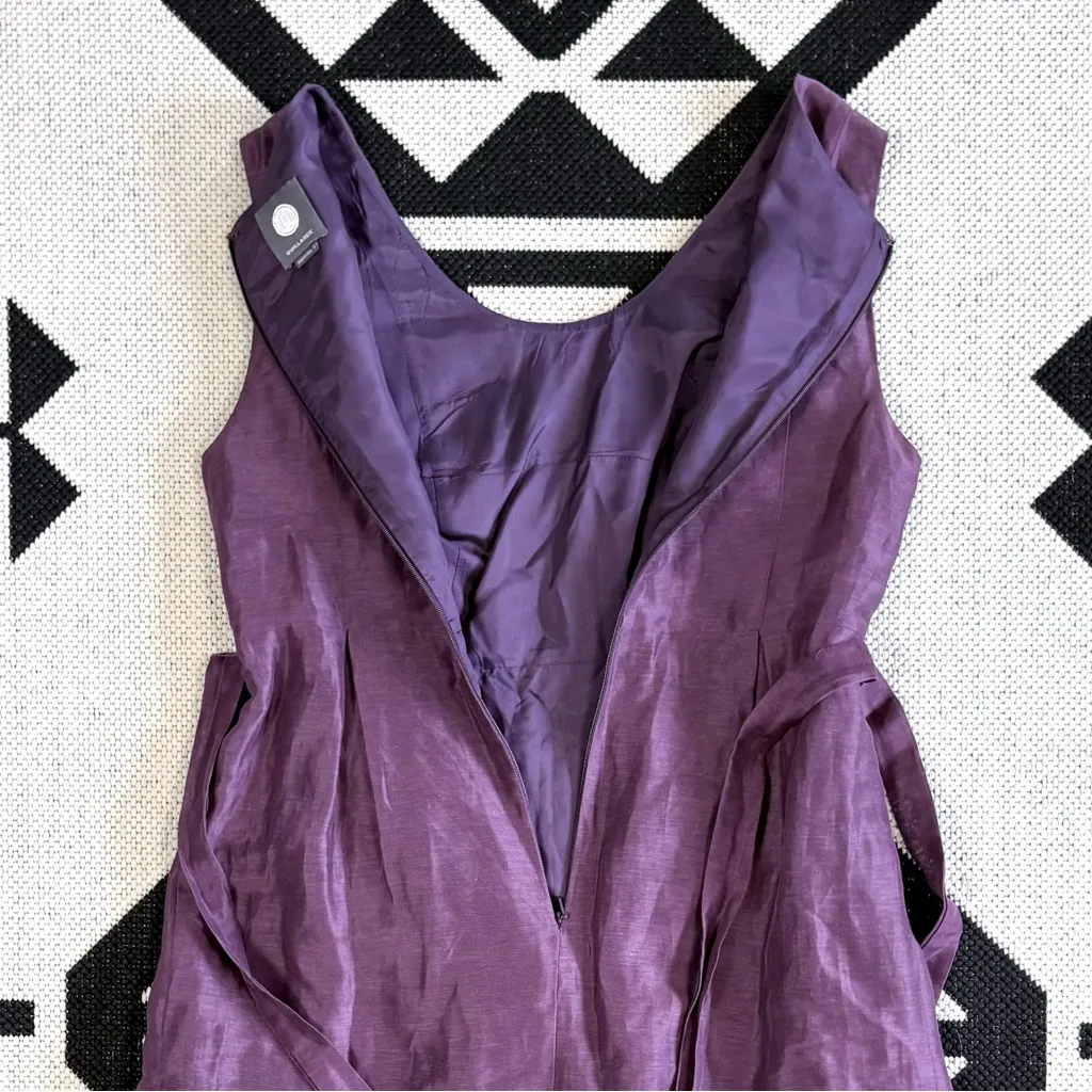 BHLDN Anthropologie Quillaree Starburst Pleated Silk Linen Dress Size 8 - Image 11