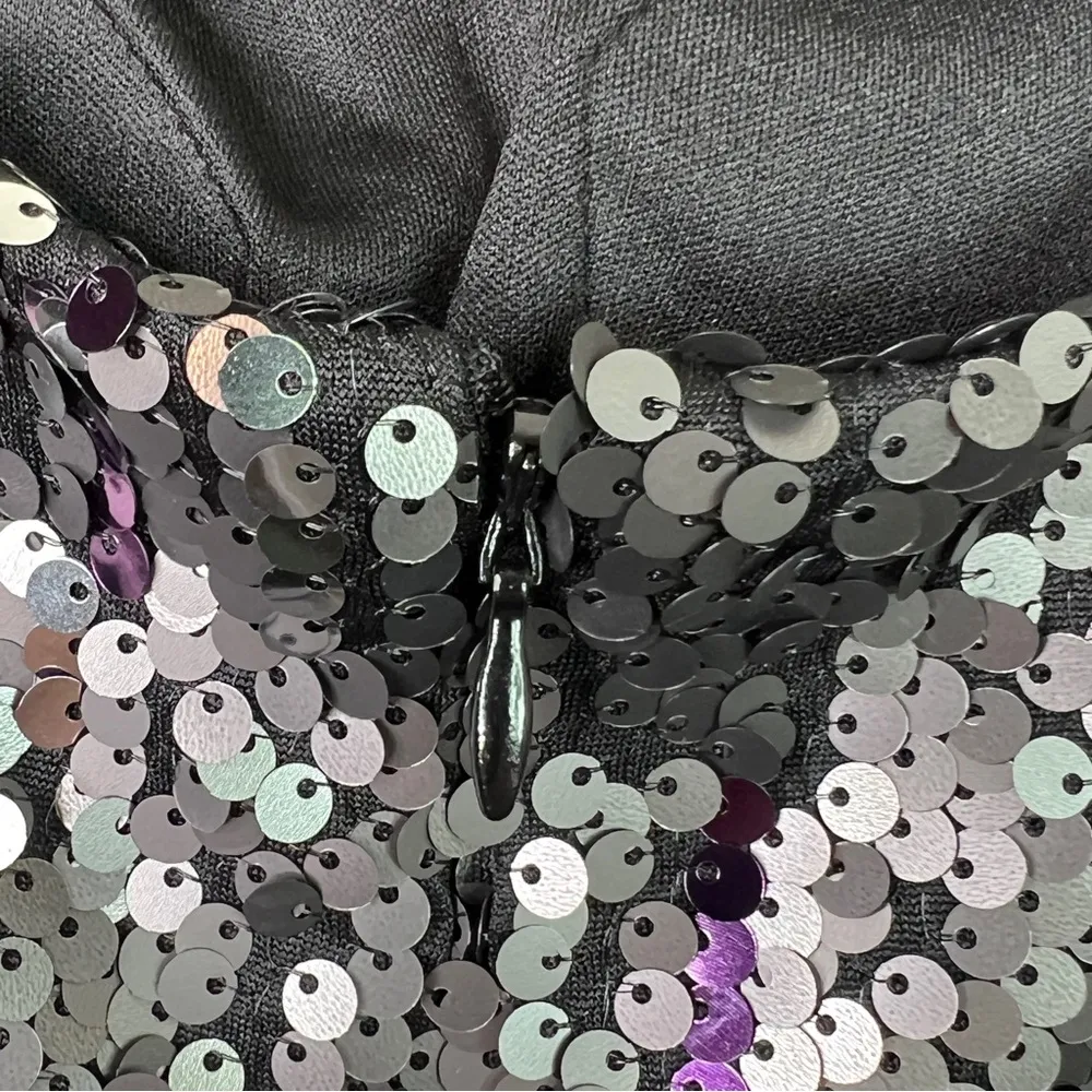 Jump Apparel Size 3/4 Plum Silver Black Sequined Sleeveless Strapless Mi… - Image 10