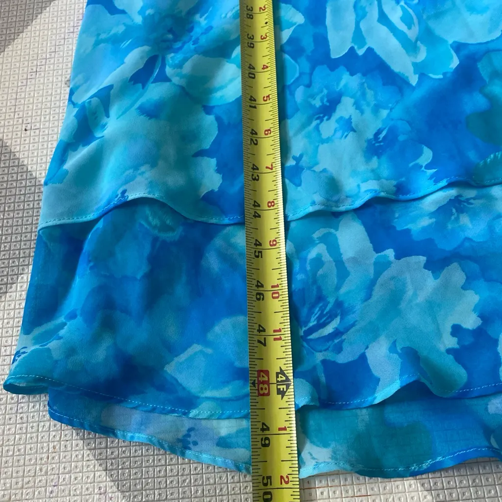 Dressbarn Women's Blue Floral Sleeveless Size 20W (See Pics For Measurements) - Image 6