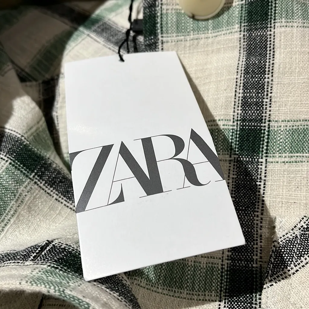 NWT Zara Plaid Overshirt Jacket Green Cream Relax Fit Bloggers Fav S - Image 6