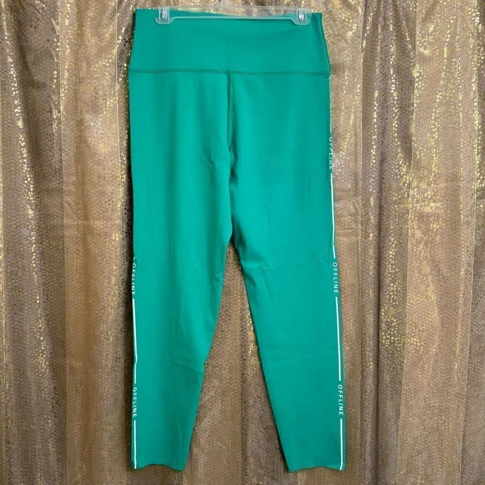 Aerie OFFLINE Goals Logo Leggings Aqua Green XL - Image 2