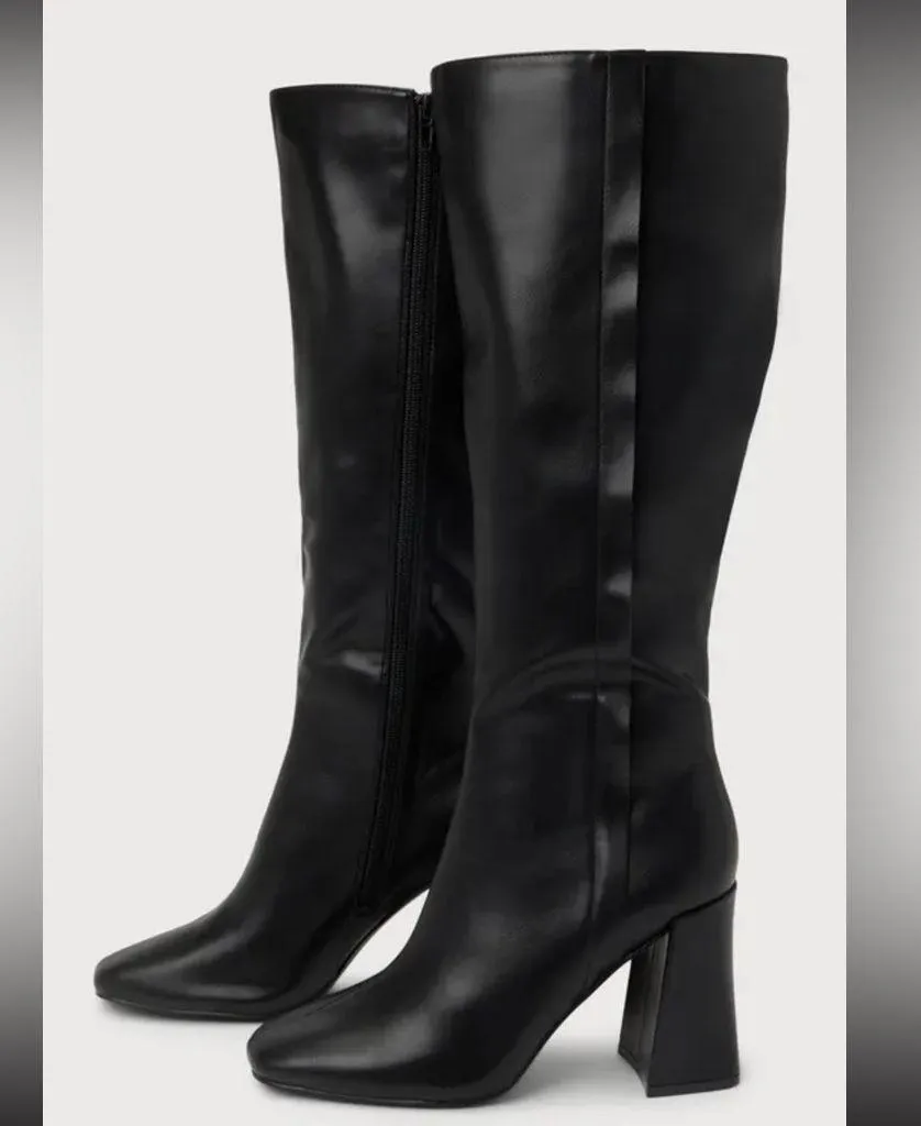 Lulus Magnolia Black Square Toe Knee - Image 3