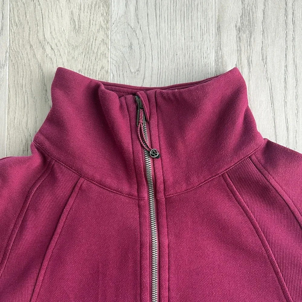 Lululemon Oversized Scuba Funnel Neck 1/2 Zip M/L W3FJ6S Magenta *FLAW - Image 3