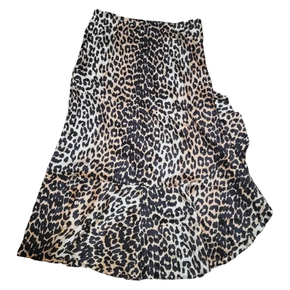 Ganni  LEOPARD PRINTED ELASTICATED MAXI SKIRT Size 40 / Large / 10 NWT SILK - Image 3