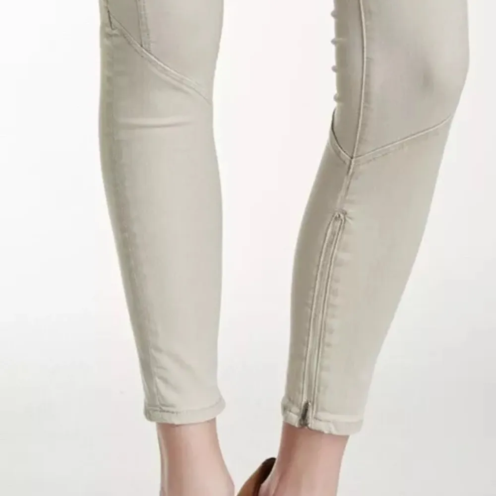 AG Adriano goldschmied The Reagan paneled zipper skinny ivory tan size 27 - Image 6