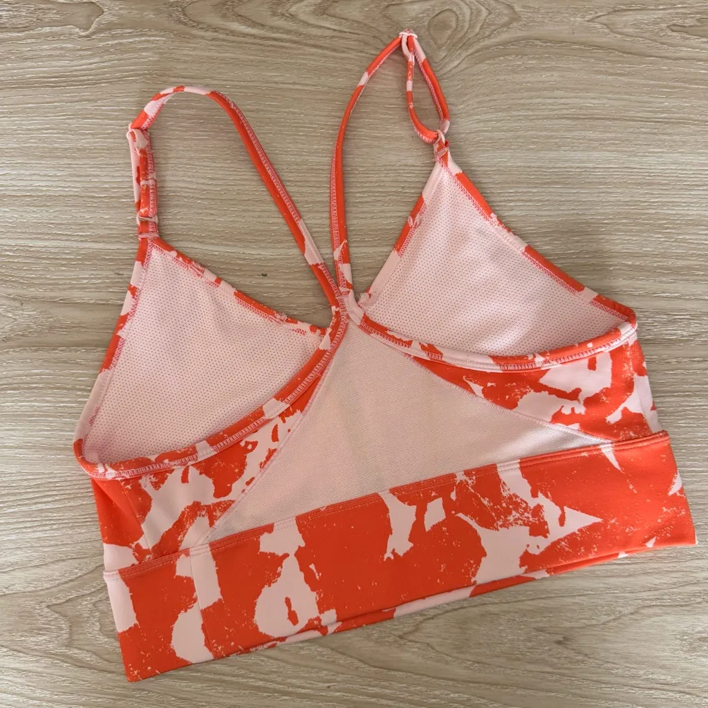 Nike Medium Indy Icon Clash Sports Bra Orange Abstract Splattered Paint Gym - Image 2