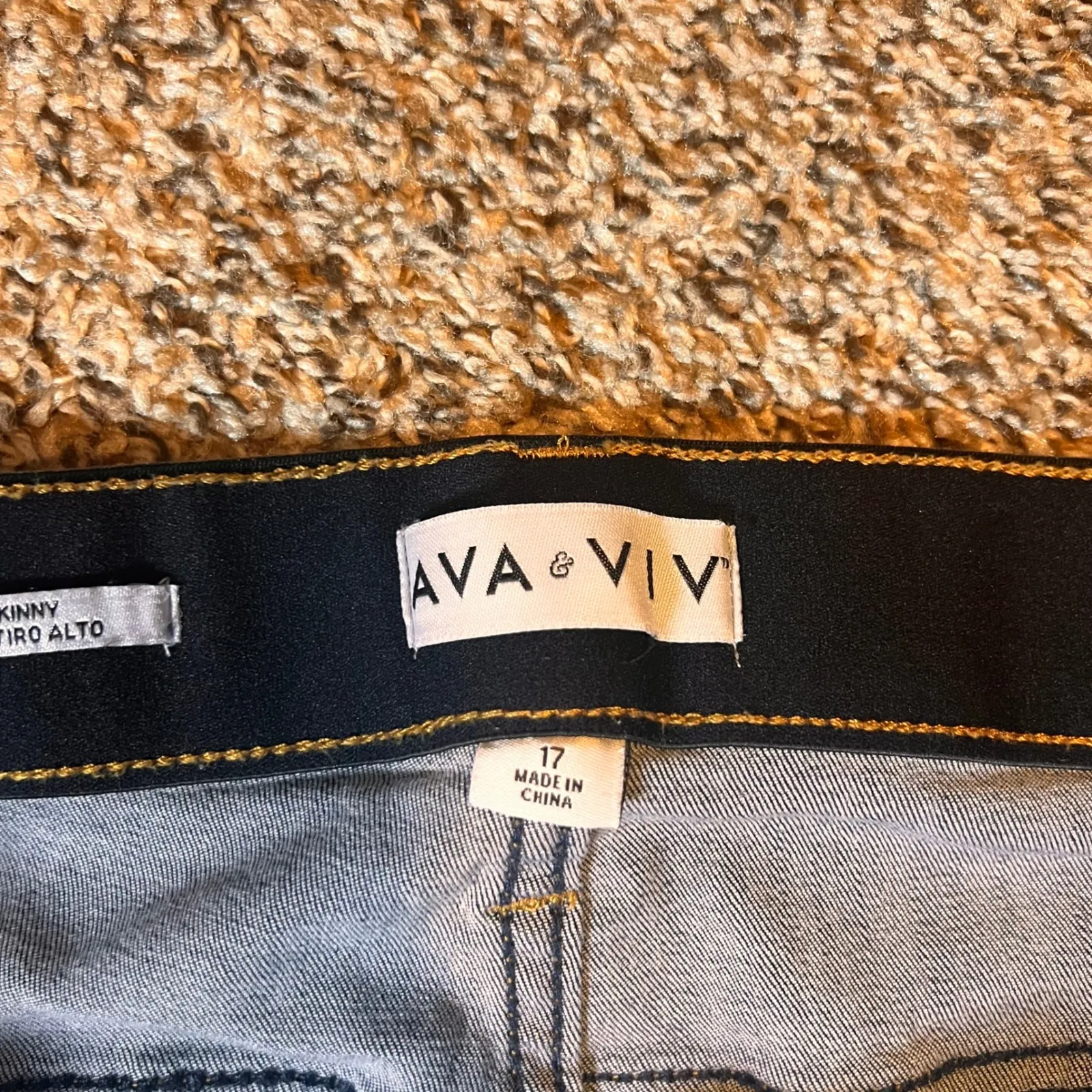 AVA & VIV High Rise Skinny Jeans Dark Wash Women Size 17 - Image 2