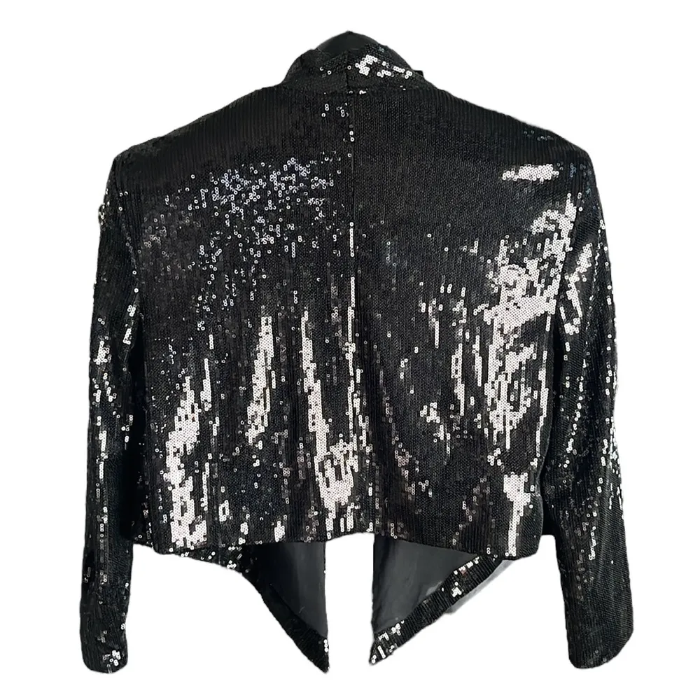 Kardashian Black Sequin Crop Jacket - Image 5