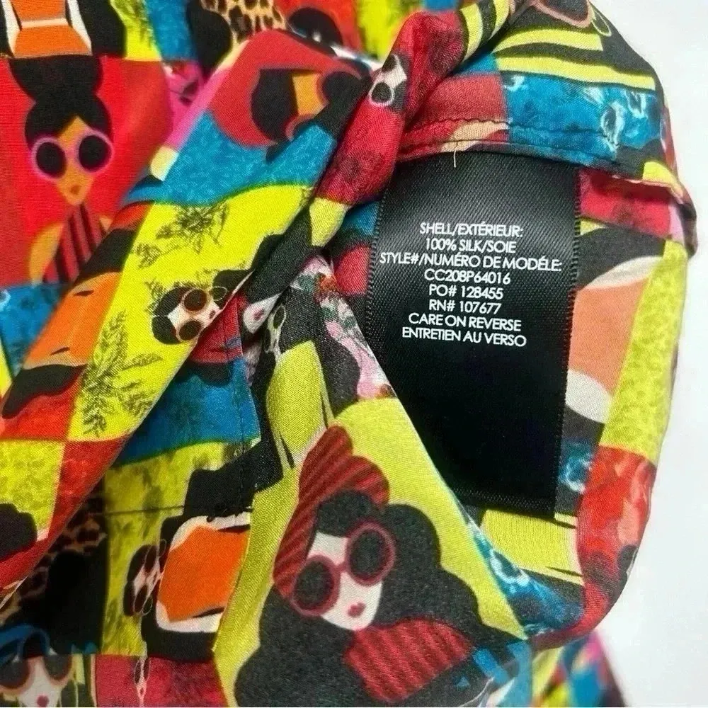 Alice + Olivia Willa Silk Button Up Blouse XS - Image 5