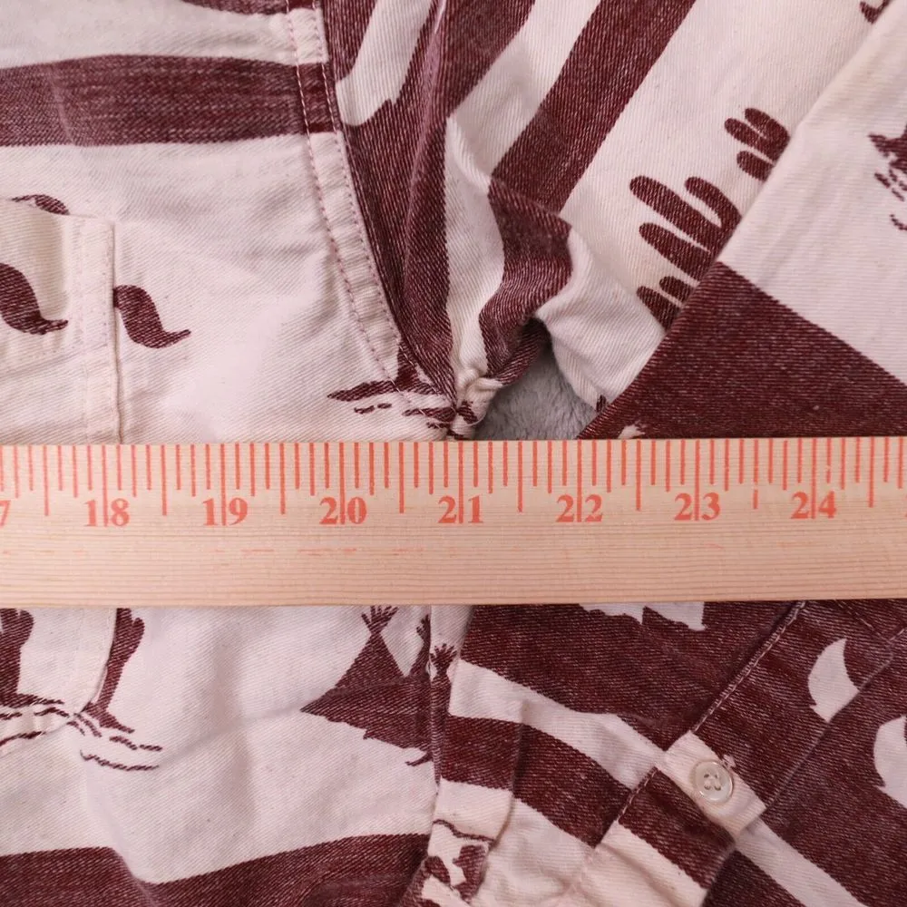 Vintage Women's Brown White Western Button Up Heavyweight Shirt Size Medium - Image 4