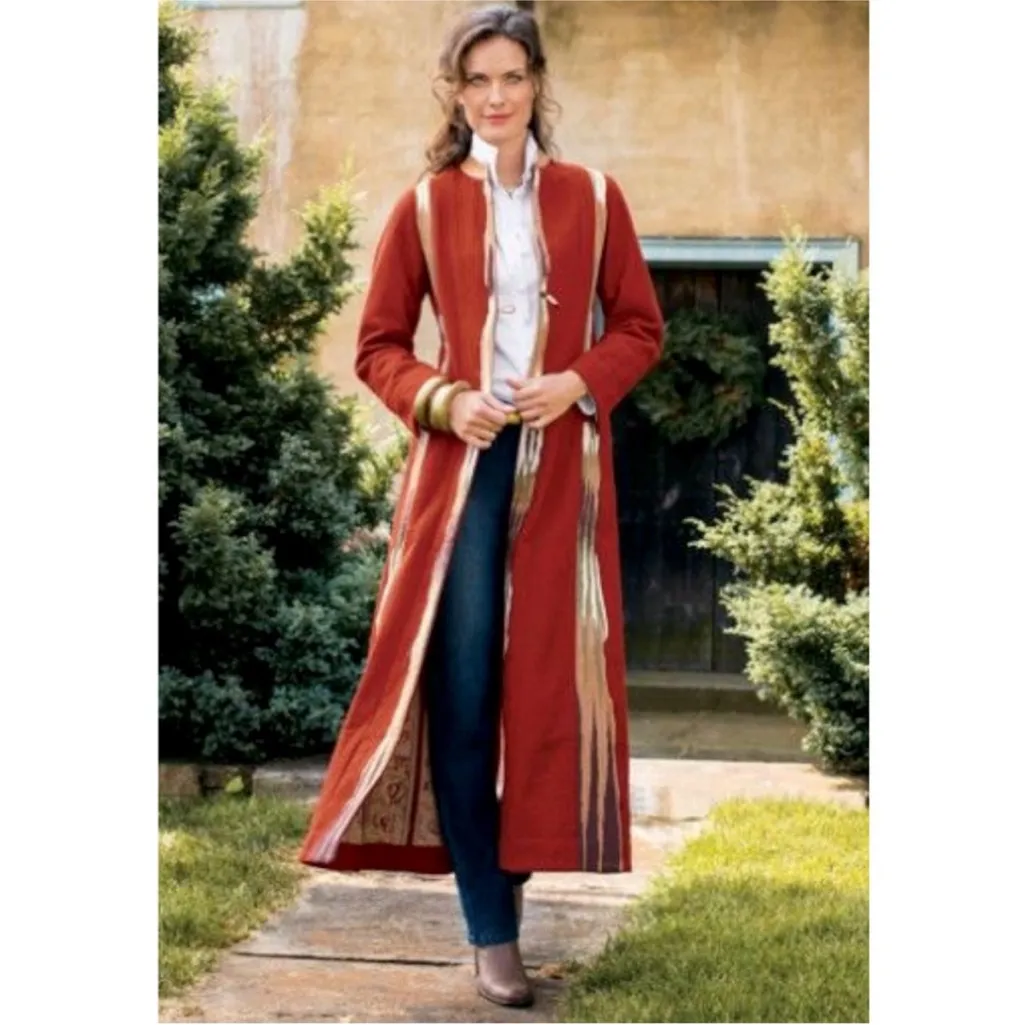 Soft Surroundings RARE Noir Bedouin Oasis Quilted Tapestry Boho Long Coat XL - Image 3