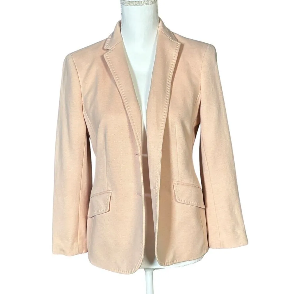 Talbots Jacket Blazer Size 8 Pink Lined Pockets Long Sleeve Fitted Preppy Work - Image 9