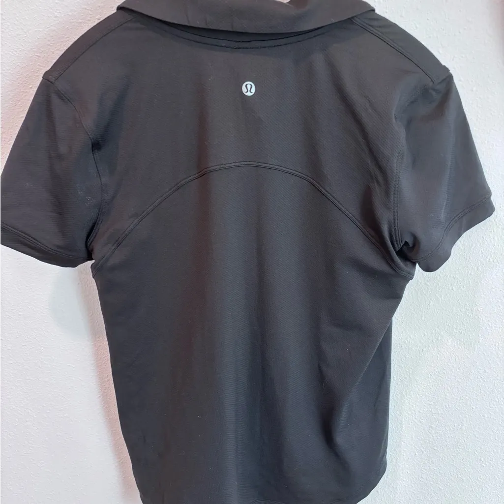 Lululemon Quick Drying Black Polo Top size 6 - Image 9