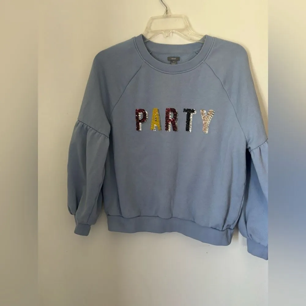 Aerie blue sequin PARTY sweatshirt M - Image 10