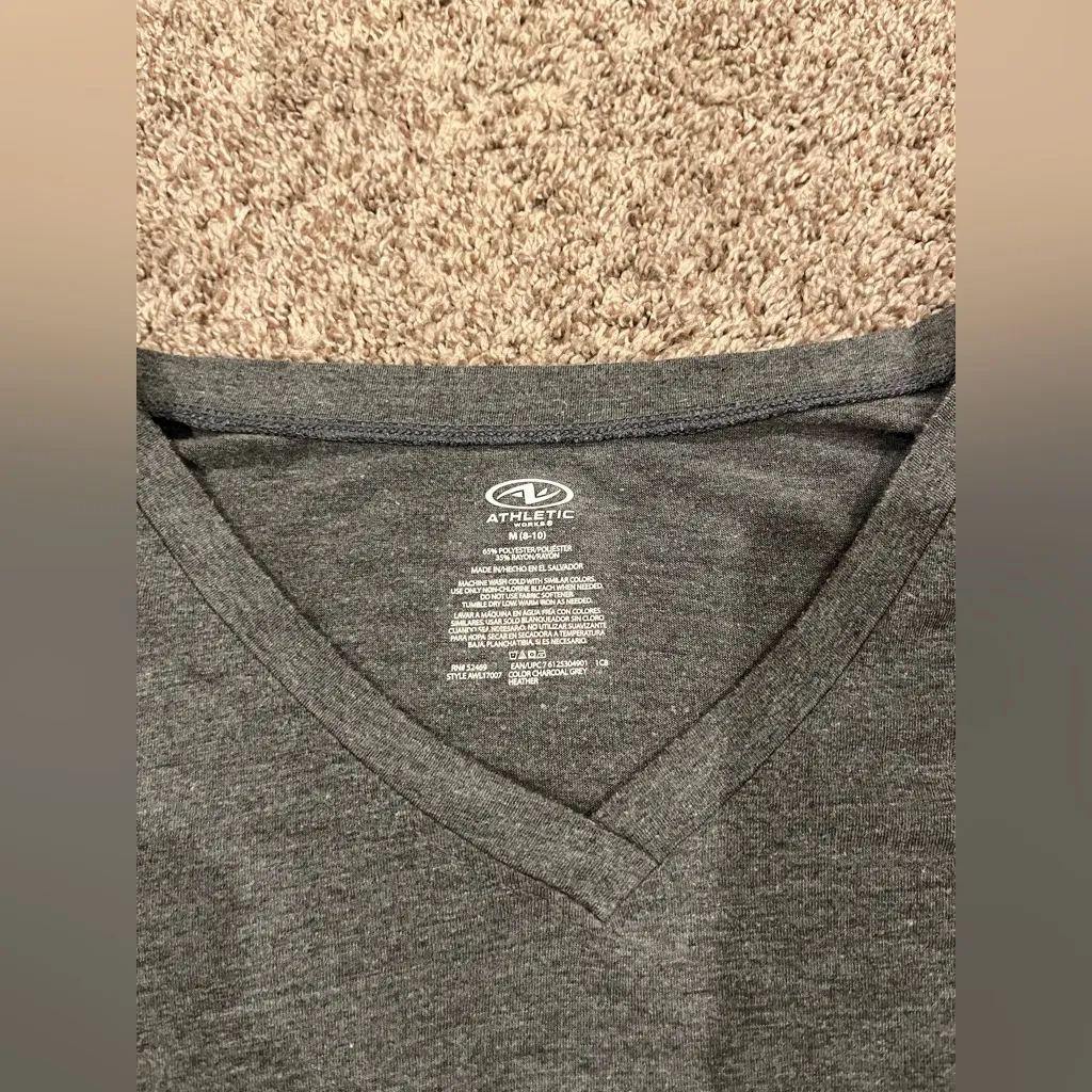 Gray Athletic Works V-Neck T-shirt - Image 3