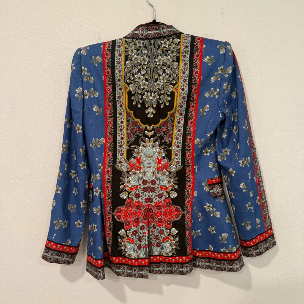 Alice + Olivia Macey Floral Linen Blend Blazer 4 - Image 6