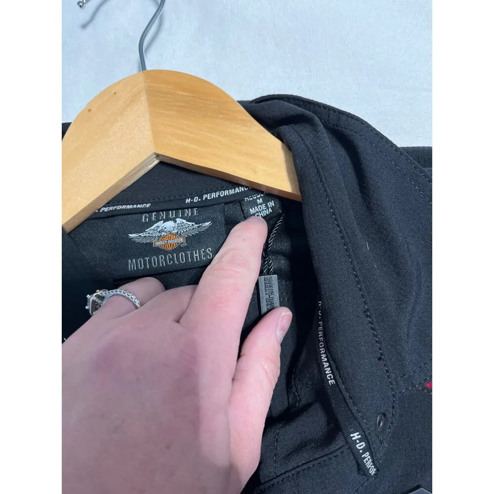 Harley Davidson Women’s Performance Fast Dry Mesh Accent Shirt size medium Black - Image 5