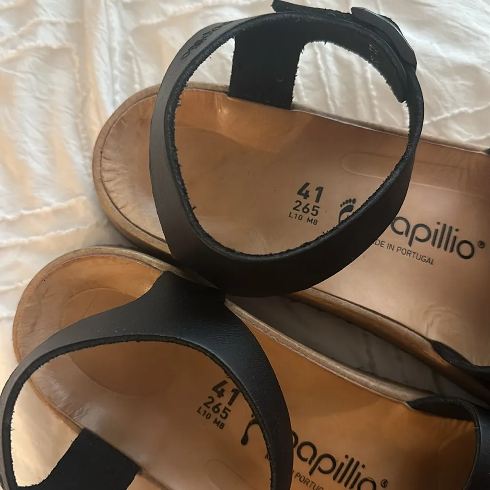 Birkenstock Papillio Glenda Sandals Black Leather Size 41 - Image 3