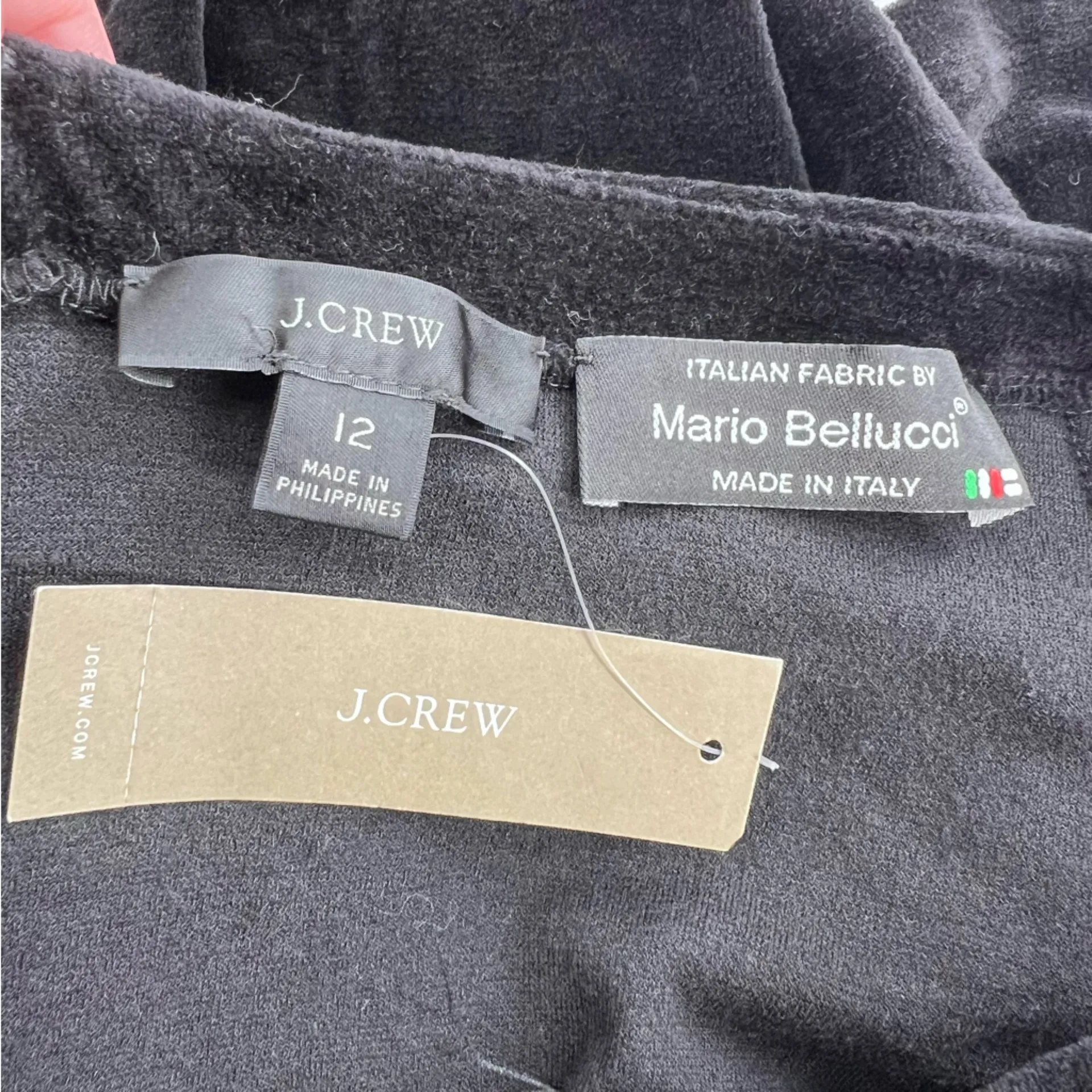 NWT J. Crew MARIO BELLUCCI Black Velvet off shoulder Long Sleeve Dress sz 12 - Image 6