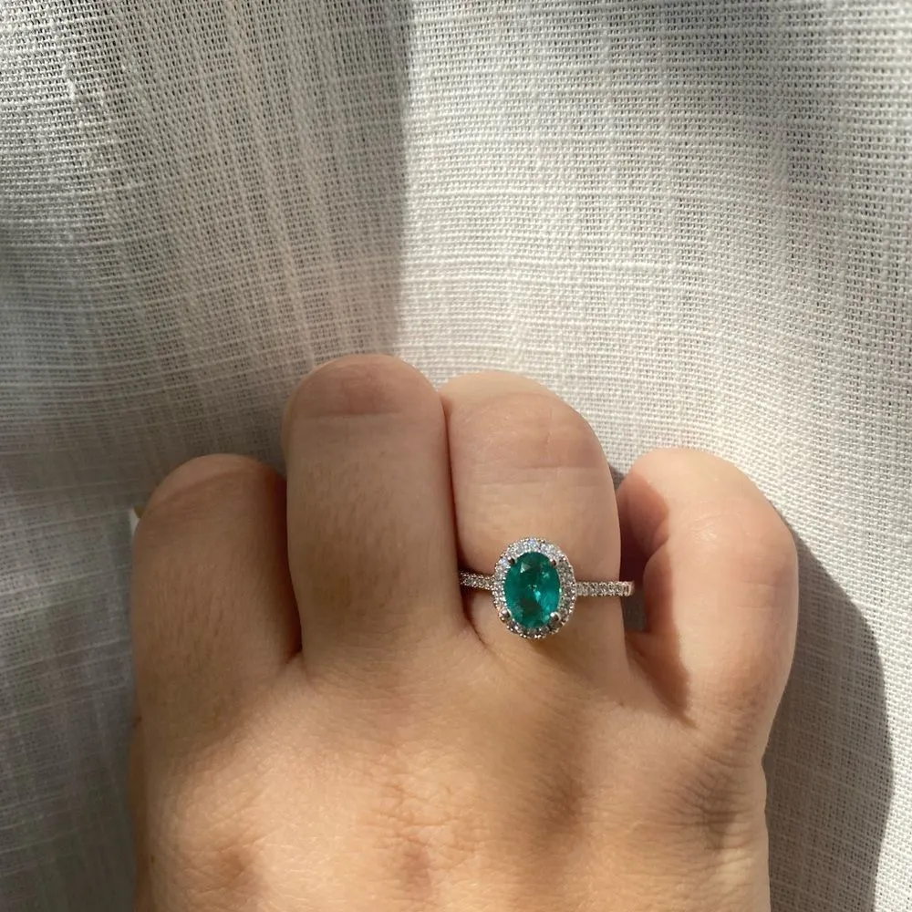 White gold plated Tiffany blue ring - Image 2