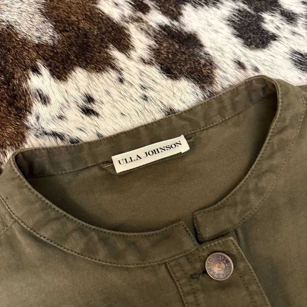 ULLA JOHNSON Kloe Jacket in Olive Military Size 10‎ - Image 5
