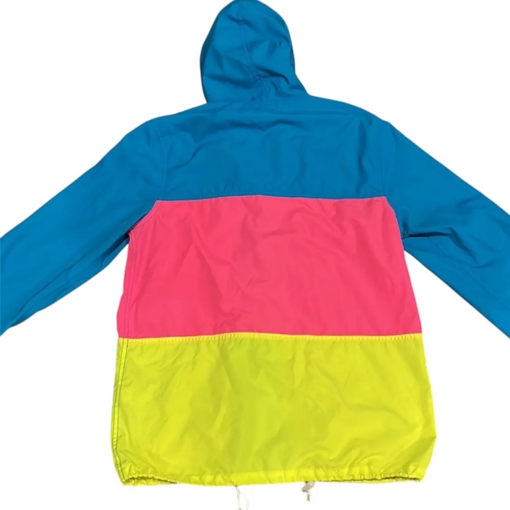Aeropostale Windbreaker Jacket, Neon Blue, Pink and Yellow, Full Zip, Women’s M - Image 4
