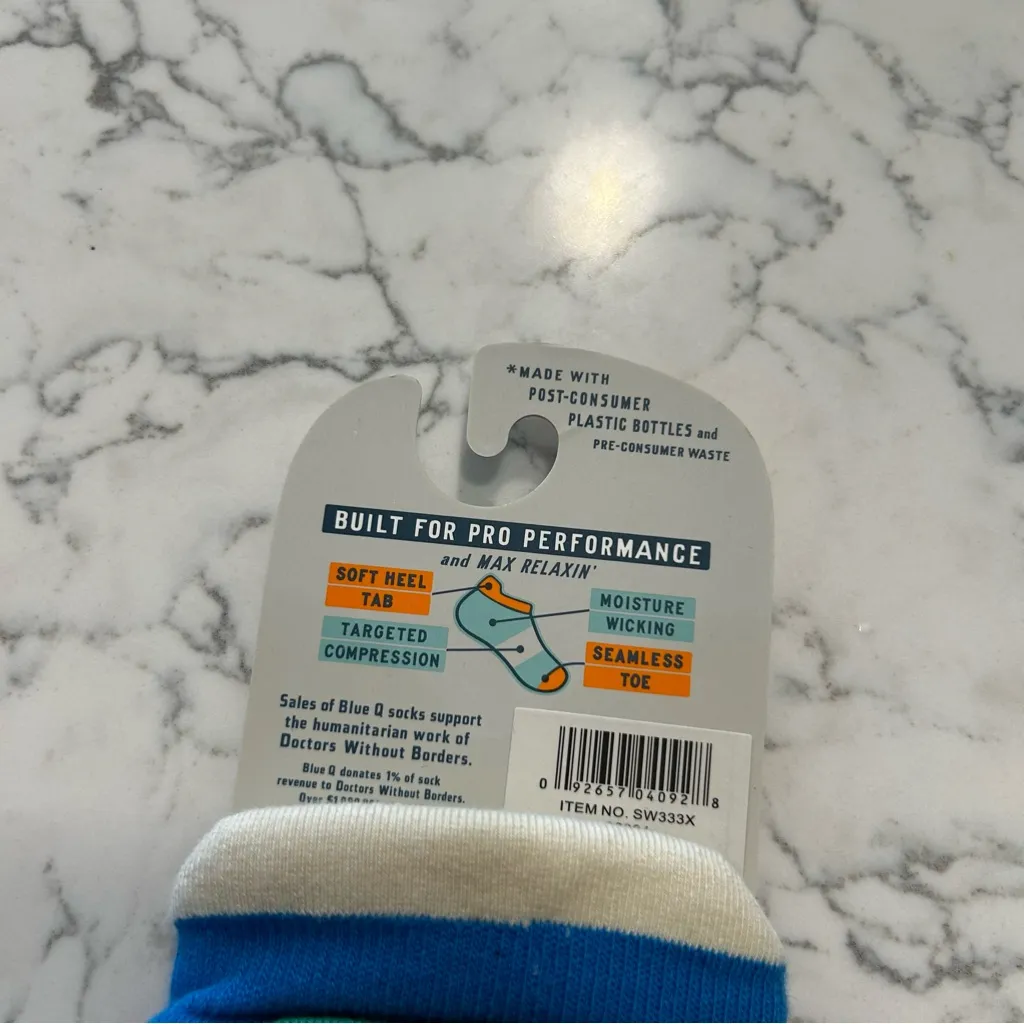 NWT Blue Q Pickleball Sneaker Socks Size Large XL (Woman’s 9-23 Men’s 8-12) - Image 3