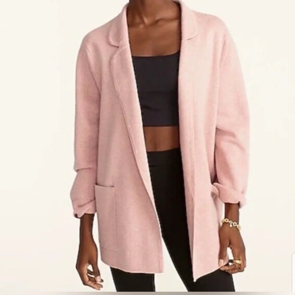 NWOT J. Crew Eloise sweater blazer blossom pink size XS oversized - Image 2