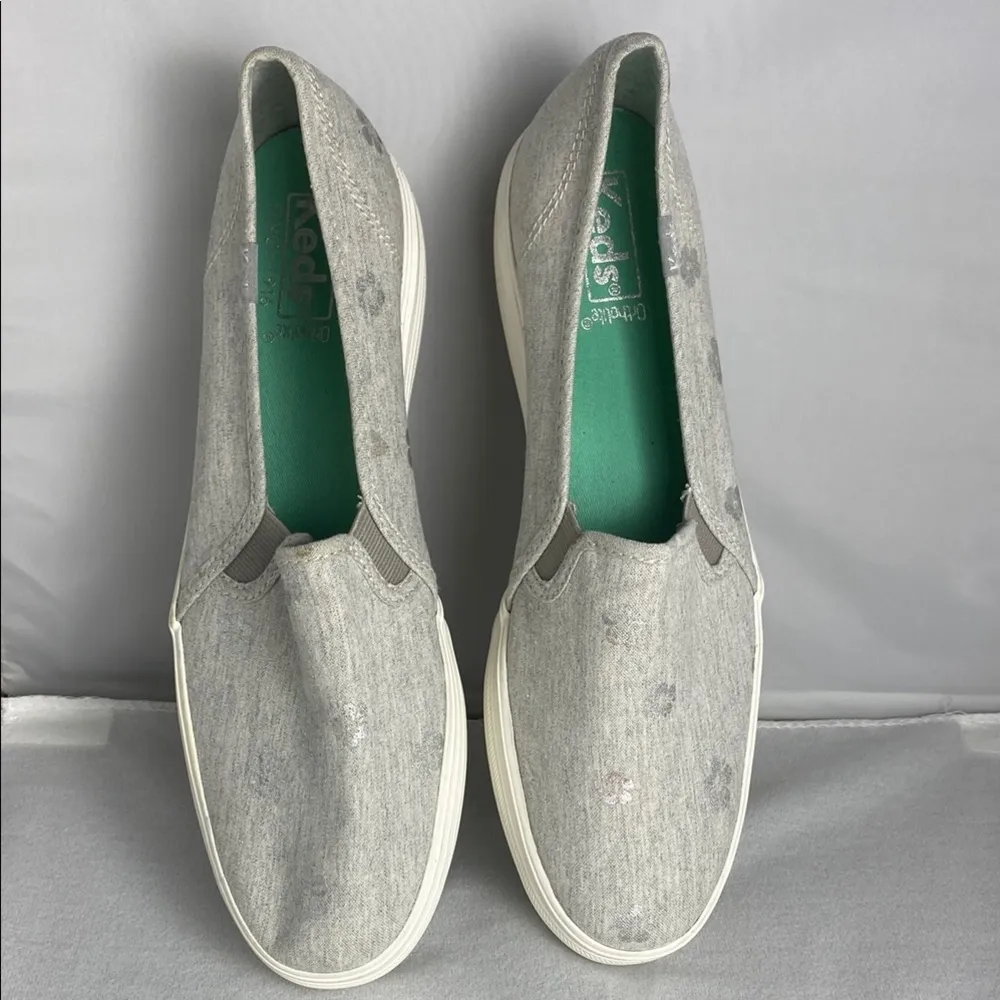 Keds Ortholite Gray and White Slip-On Sneakers with Cushioned Sole size 8.5 - Image 6