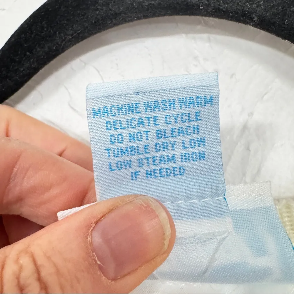 Vintage Cream Crochet Cardigan Sweater Womens M Light Academia Preppy Classic Size M - Image 13