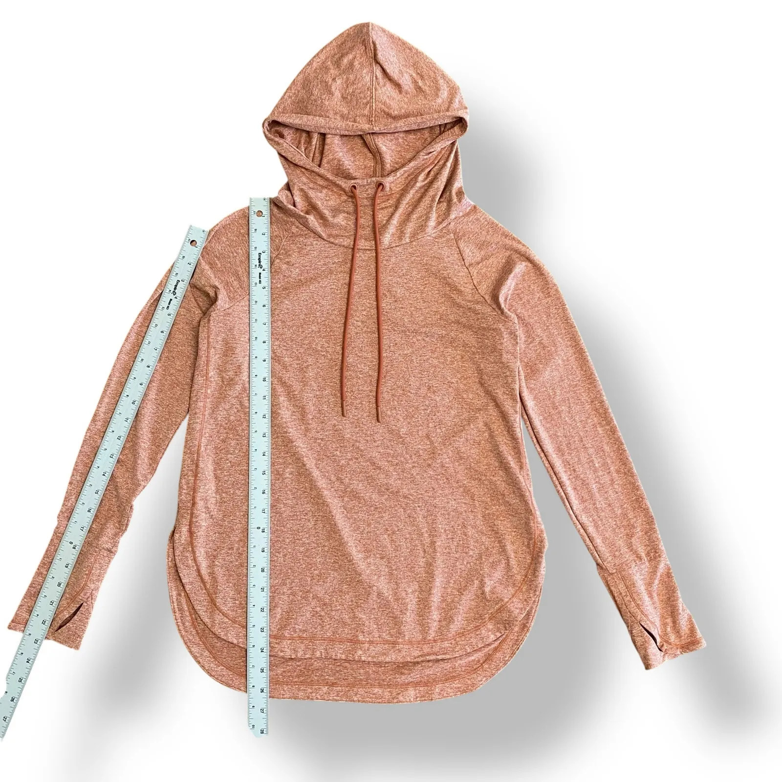 Athleta Uptempo Hoodie Sweatshirt‎ In Cameo Peach/ Etruscan Red Womens Size S - Image 3